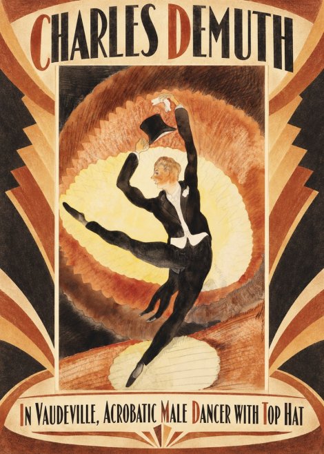 Charles Demuth In Vaudeville, Acrobatic Male Dancer with Top Hat No1 - Affiche