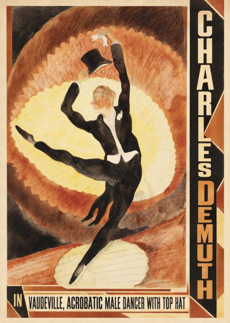 Charles Demuth In Vaudeville, Acrobatic Male Dancer with Top Hat No3 - Affiche