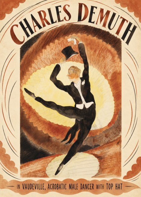 Charles Demuth In Vaudeville, Acrobatic Male Dancer with Top Hat No5 - Affiche