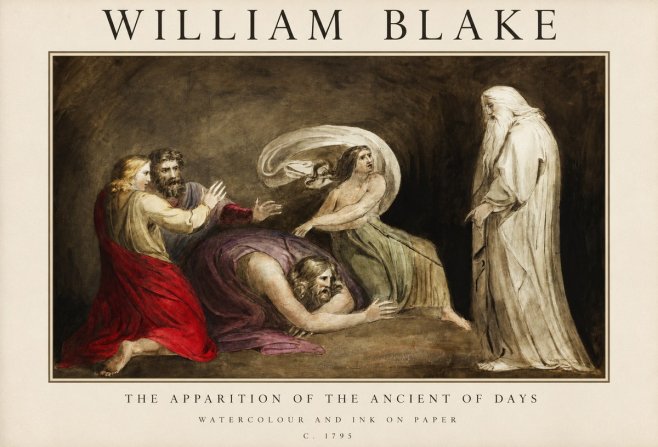 William Blake The Apparition of the Ancient of Days No1 - Affiche