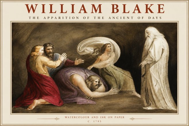 William Blake The Apparition of the Ancient of Days No4 - Affiche