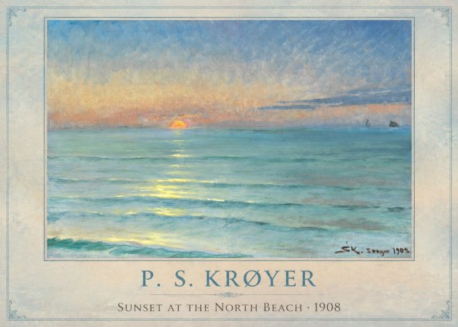 P.S. Krøyer Sunset at the North Beach No1 - Affiche