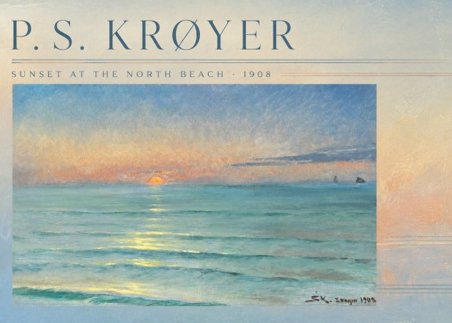 P.S. Krøyer Sunset at the North Beach No3 - Affiche