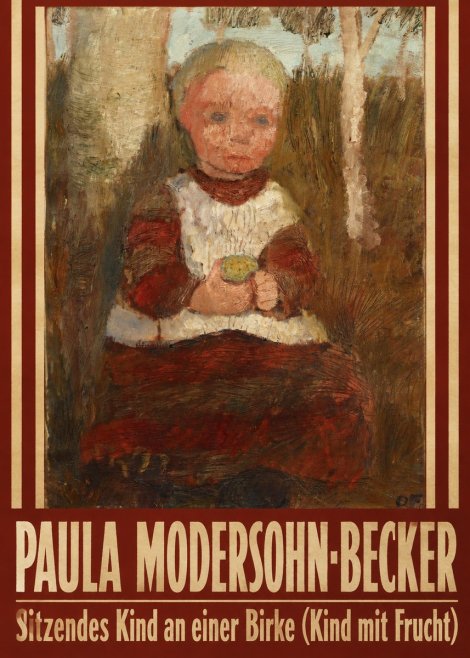 Paula Modersohn-Becker Sitzendes Kind an Einer Birke (Kind Mit Frucht) No4 - Affiche