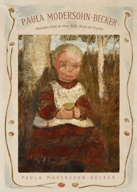 Paula Modersohn-Becker Sitzendes Kind an Einer Birke (Kind Mit Frucht) No5 - Affiche