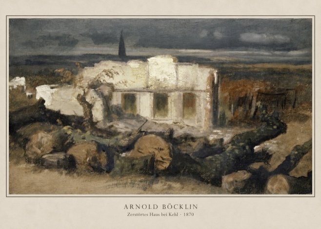 Arnold Böcklin Zerstörtes Haus Bei Kehl No2 - Affiche