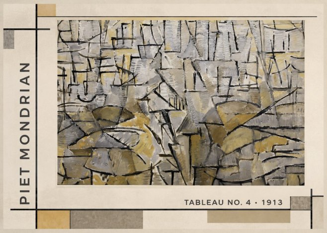 Piet Mondrian Tableau No. 4 No1 - Affiche