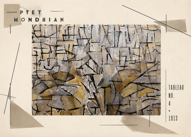 Piet Mondrian Tableau No. 4 No3 - Affiche