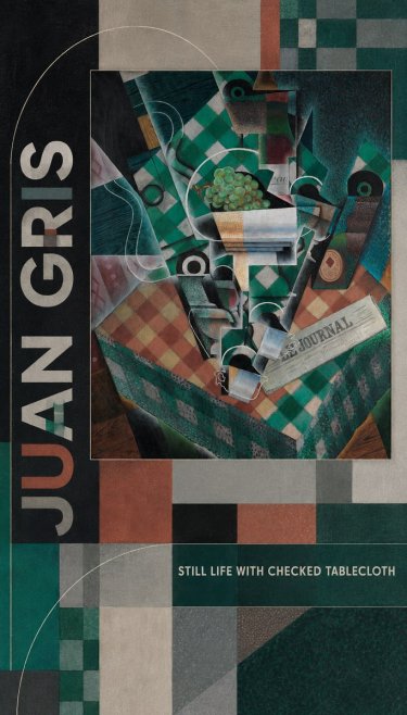 Juan Gris Still Life with Checked Tablecloth No2 - Affiche