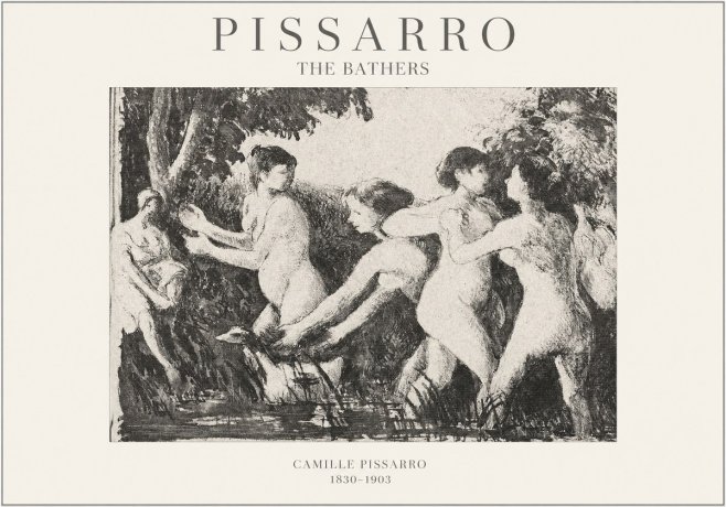 Pissarro The Bathers No1 - Affiche