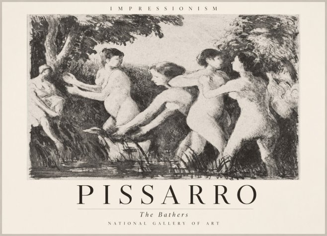 Pissarro The Bathers No2 - Affiche