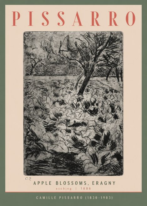 Pissarro Apple Blossoms, Eragny No2 - Affiche