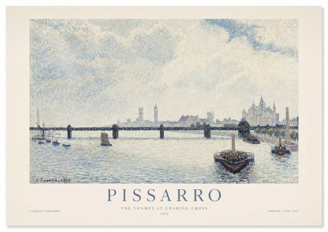 Pissarro The Thames at Charing Cross No1 - Affiche