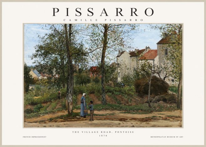 Pissarro The Village Road, Pontoise No1 - Affiche