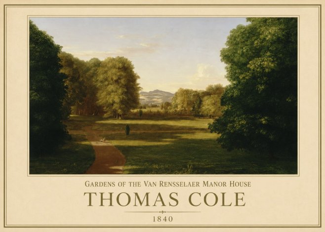 Thomas Cole Gardens of the Van Rensselaer Manor House No1 - Affiche