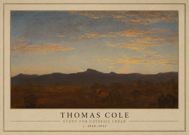Thomas Cole Study for Catskill Creek I No1 - Affiche