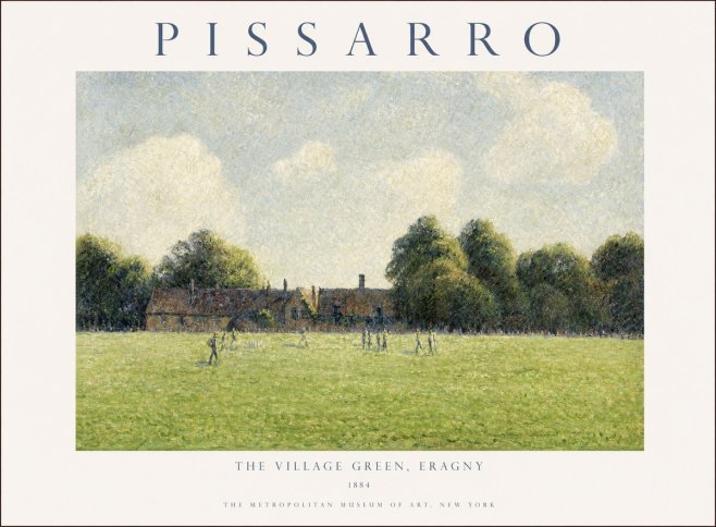Pissarro The Village Green, Eragny No1 - Affiche