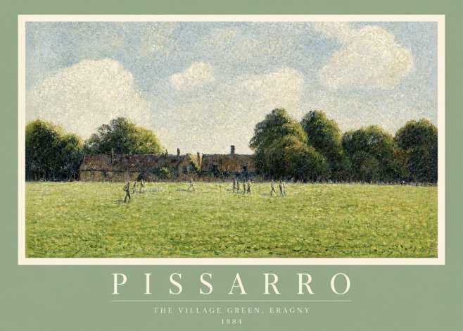 Pissarro The Village Green, Eragny No2 - Affiche