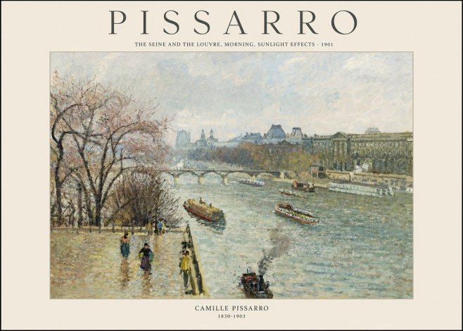 Pissarro The Seine and the Louvre, Morning, Sunlight Effects - 1901 No1 - Affiche
