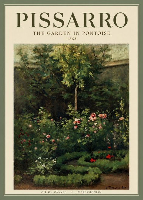 Pissarro The Garden in Pontoise No2 - Affiche