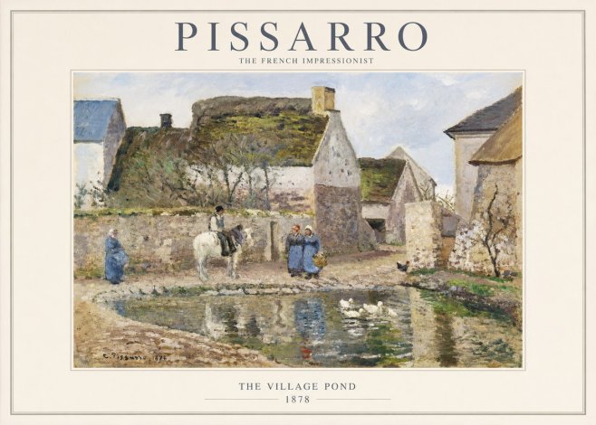 Pissarro The Village Pond No1 - Affiche