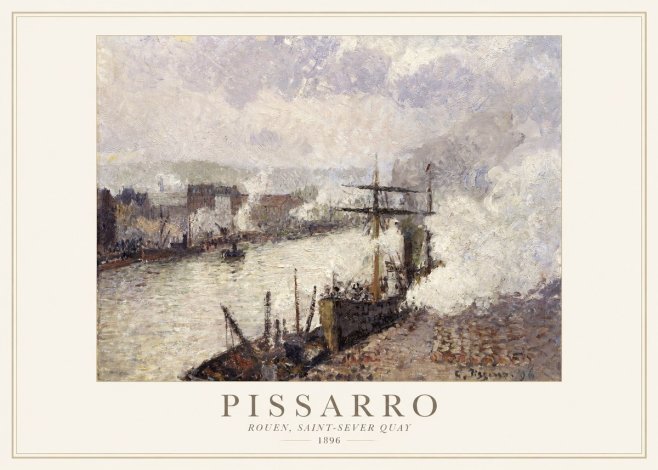 Pissarro Rouen, Saint-sever Quay No1 - Affiche