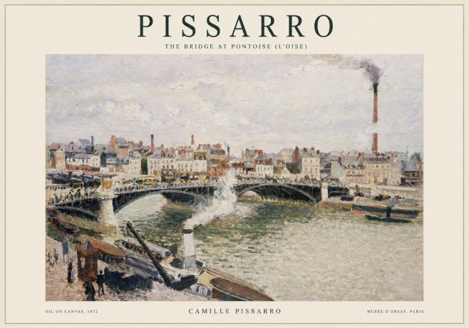 Pissarro The Bridge at Pontoise (L'oise) No1 - Affiche
