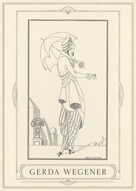 Gerda Wegener Elegant Figure with Parasol No1 - Affiche