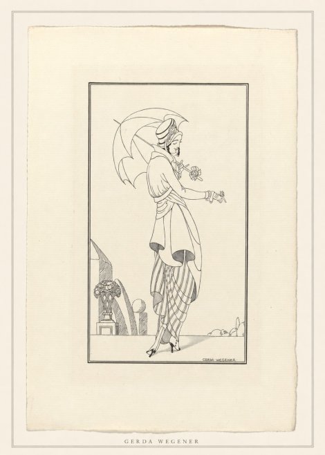 Gerda Wegener Elegant Figure with Parasol No4 - Affiche