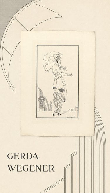Gerda Wegener Elegant Figure with Parasol No5 - Affiche