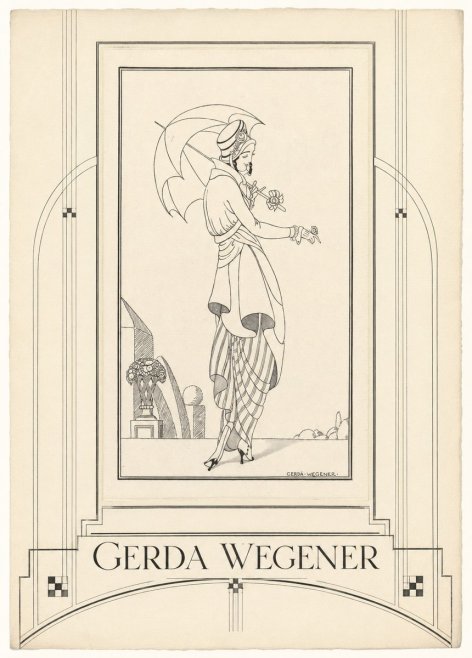 Gerda Wegener Elegant Figure with Parasol No6 - Affiche
