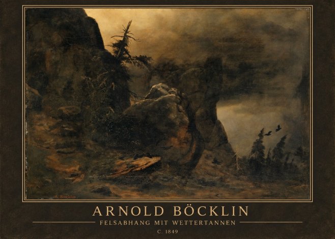 Arnold Böcklin Felsabhang Mit Wettertannen No1 - Affiche