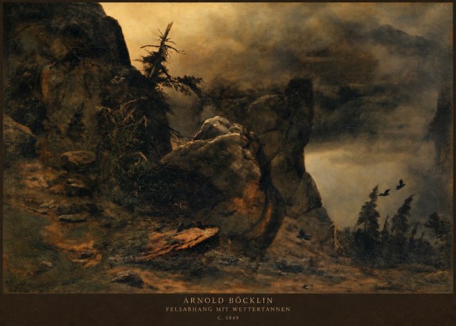 Arnold Böcklin Felsabhang Mit Wettertannen No2 - Affiche
