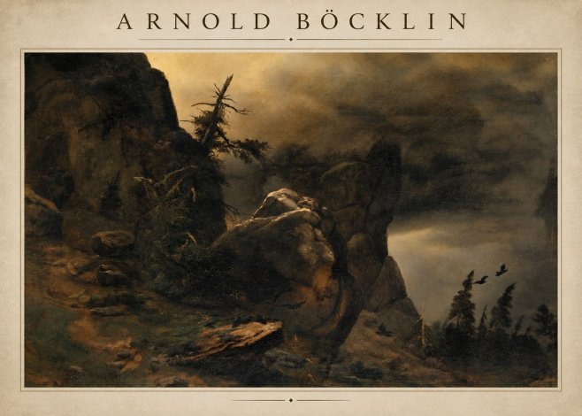 Arnold Böcklin Felsabhang Mit Wettertannen No4 - Affiche