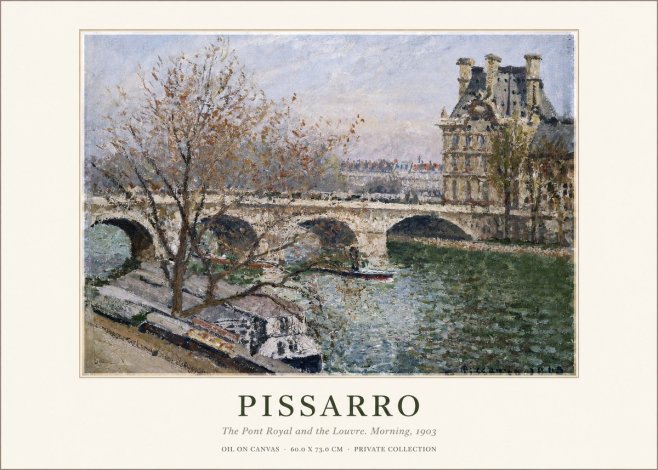 Pissarro The Pont Royal and the Louvre. Morning, 1903 No1 - Affiche