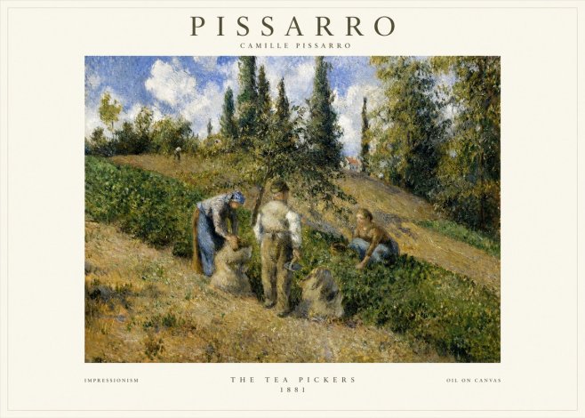 Pissarro The Tea Pickers No1 - Affiche