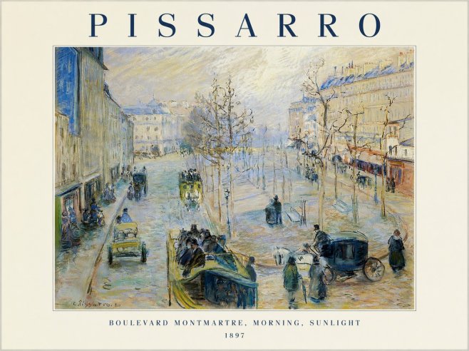 Pissarro Boulevard Montmartre, Morning, Sunlight I No1 - Affiche