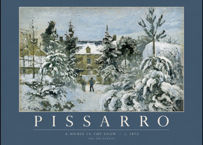 Pissarro The Entrance to the Village, Winter No2 - Affiche