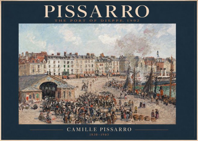 Pissarro Dieppe, the Fish Market No2 - Affiche