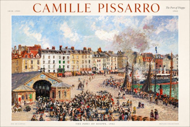 Pissarro Dieppe, the Fish Market No3 - Affiche