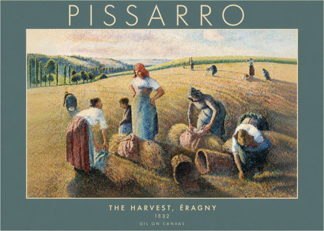 Pissarro The Harvest, Éragny No2 - Affiche
