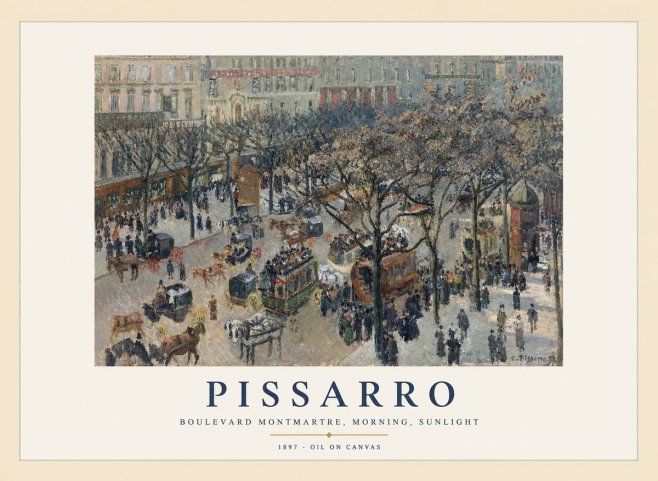Pissarro Boulevard Montmartre, Morning, Sunlight II No1 - Affiche