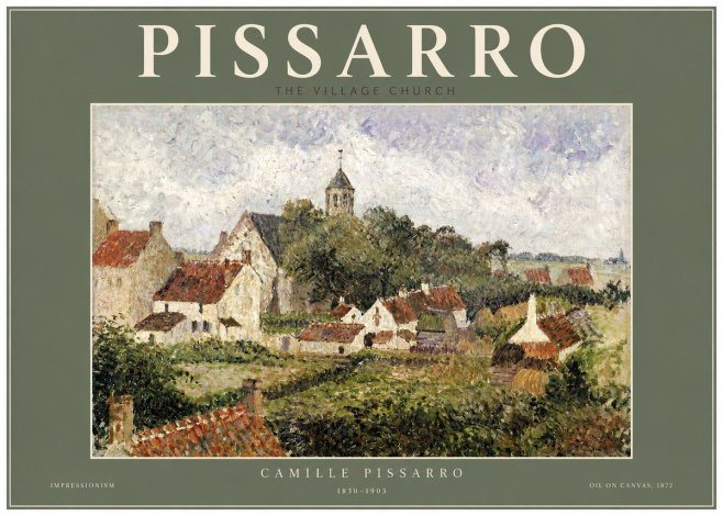 Pissarro French Village Landscape No3 - Affiche