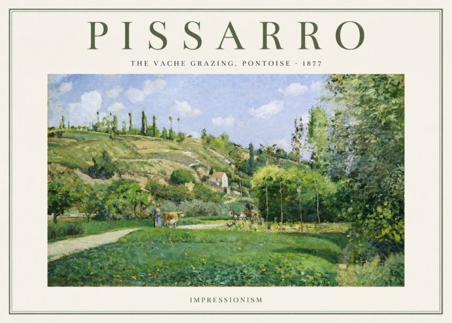 Pissarro The Vache Grazing, Pontoise · 1877 No1 - Affiche