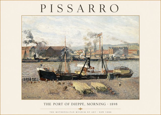 Pissarro The Port of Dieppe, Morning · 1898 No1 - Affiche
