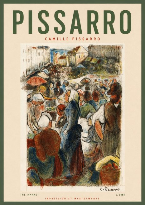 Pissarro The Market No2 - Affiche