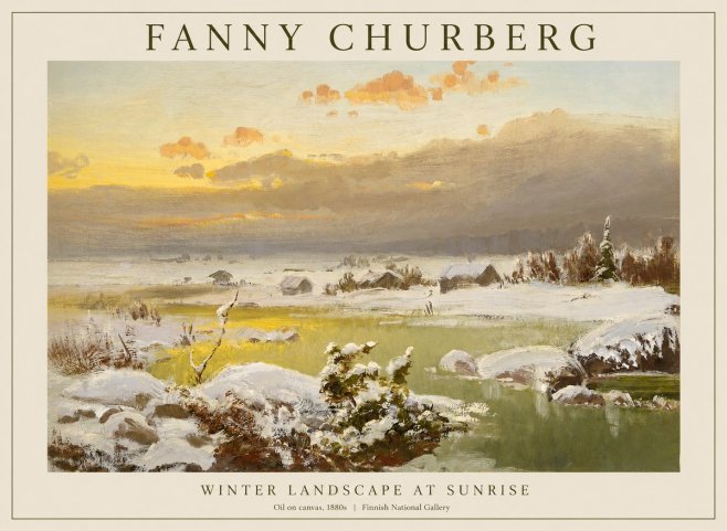 Fanny Churberg Winter Landscape at Sunrise No1 - Affiche