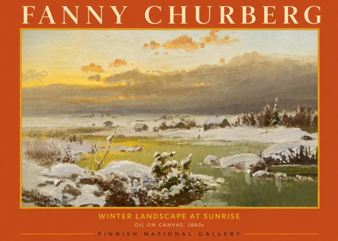 Fanny Churberg Winter Landscape at Sunrise No2 - Affiche