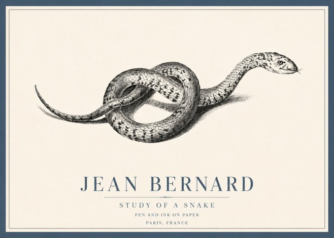 Jean Bernard Study of a Snake No4 - Affiche
