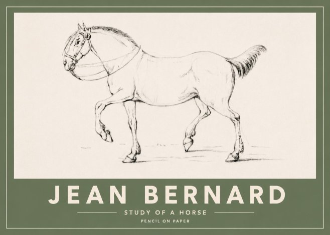Jean Bernard Study of a Horse XVI No4 - Affiche